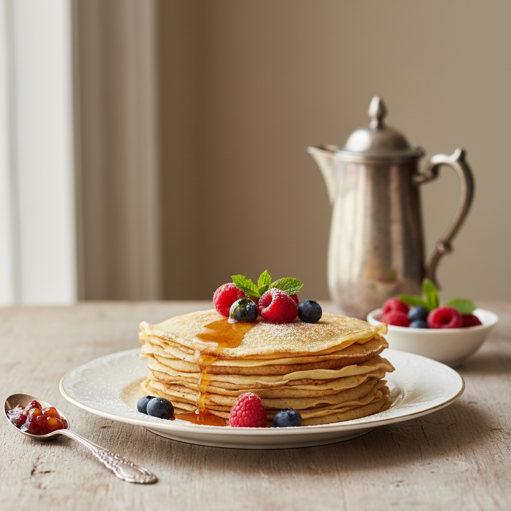 Photo de Recette des crêpes à la française légères et parfumées