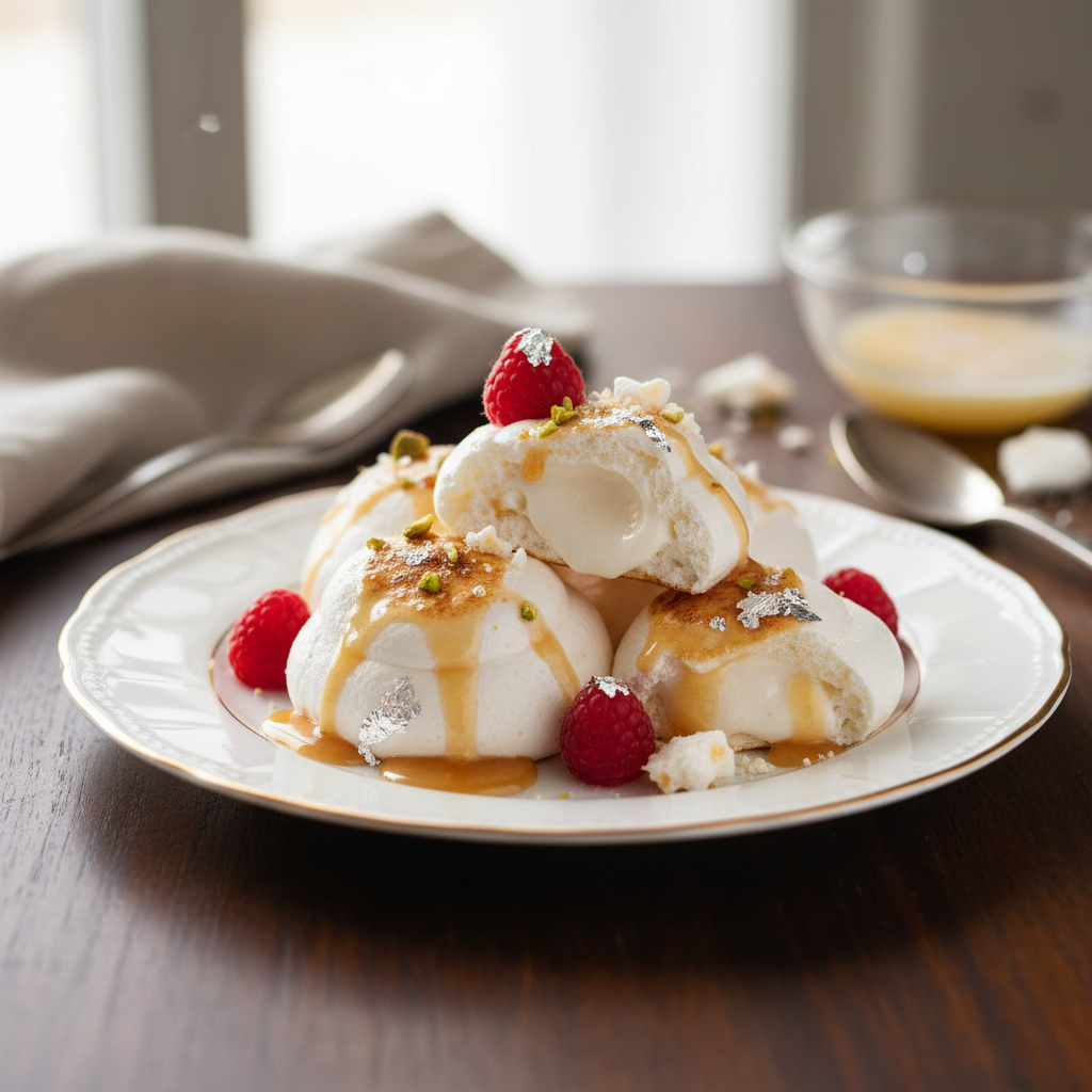 Photo de Recette de meringues croquantes au cœur fondant