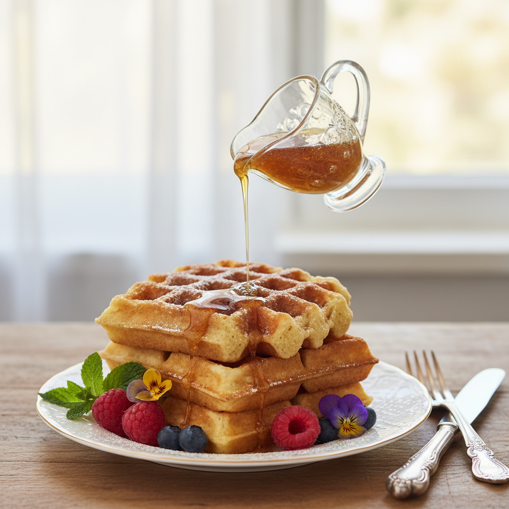 Photo de Recette de gaufres croustillantes au beurre noisette