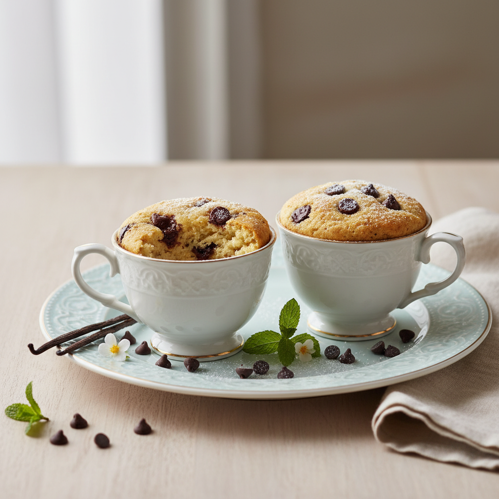 Photo de Recette de mug cakes vanille et pépites de chocolat