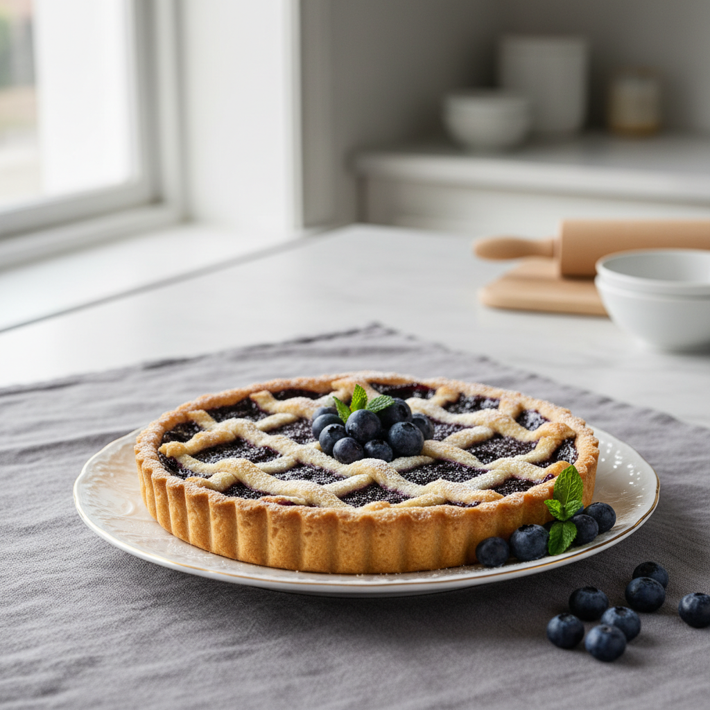 Photo de Recette de tarte aux myrtilles sauvage façon pâtissière