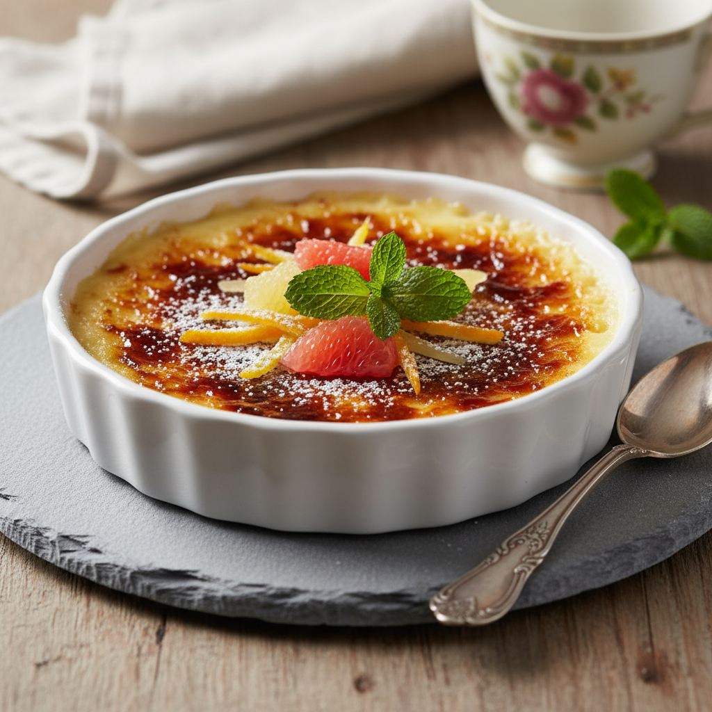 Photo de Recette de la crème catalane traditionnelle aux agrumes
