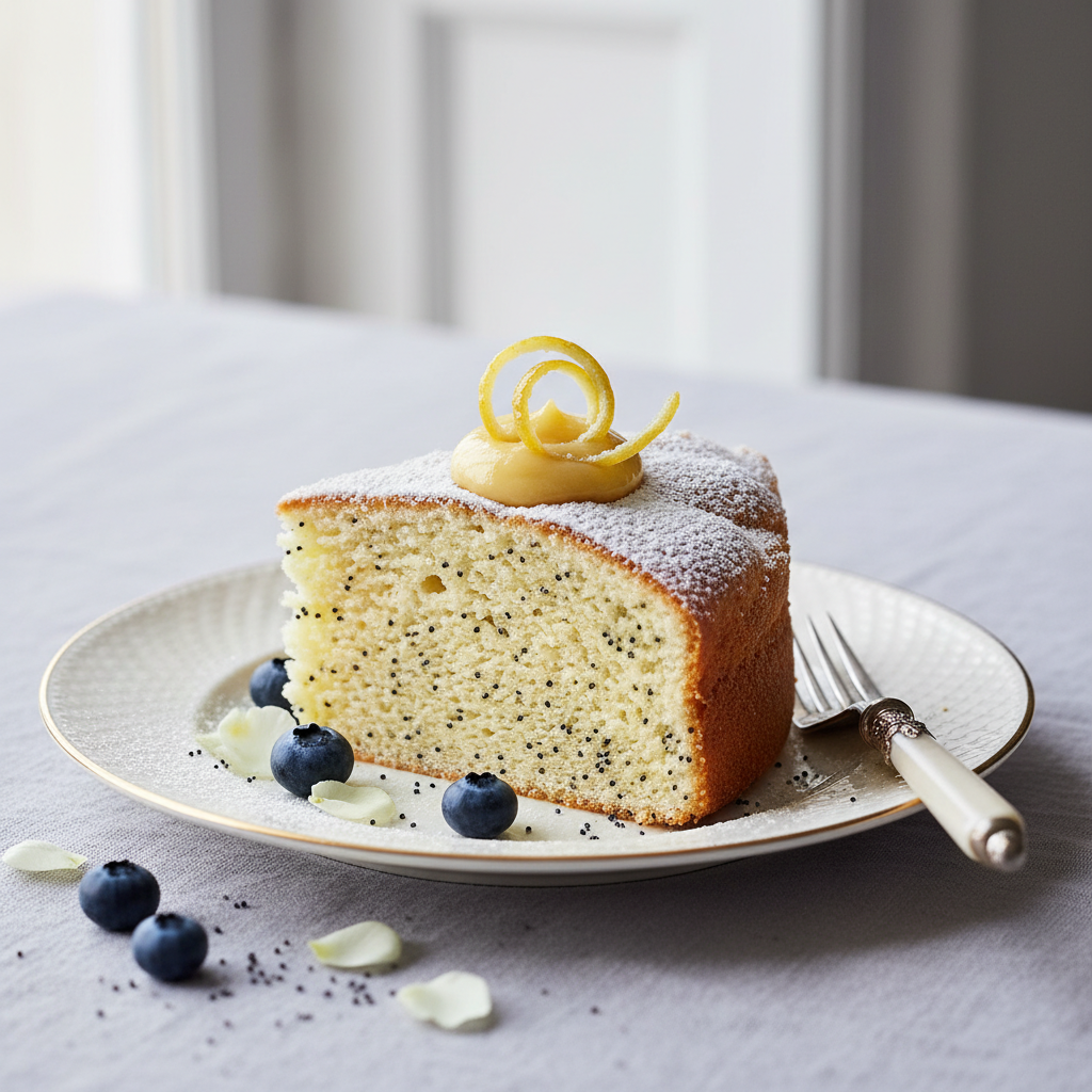Photo de Recette de gâteau nuage au citron et graines de pavot