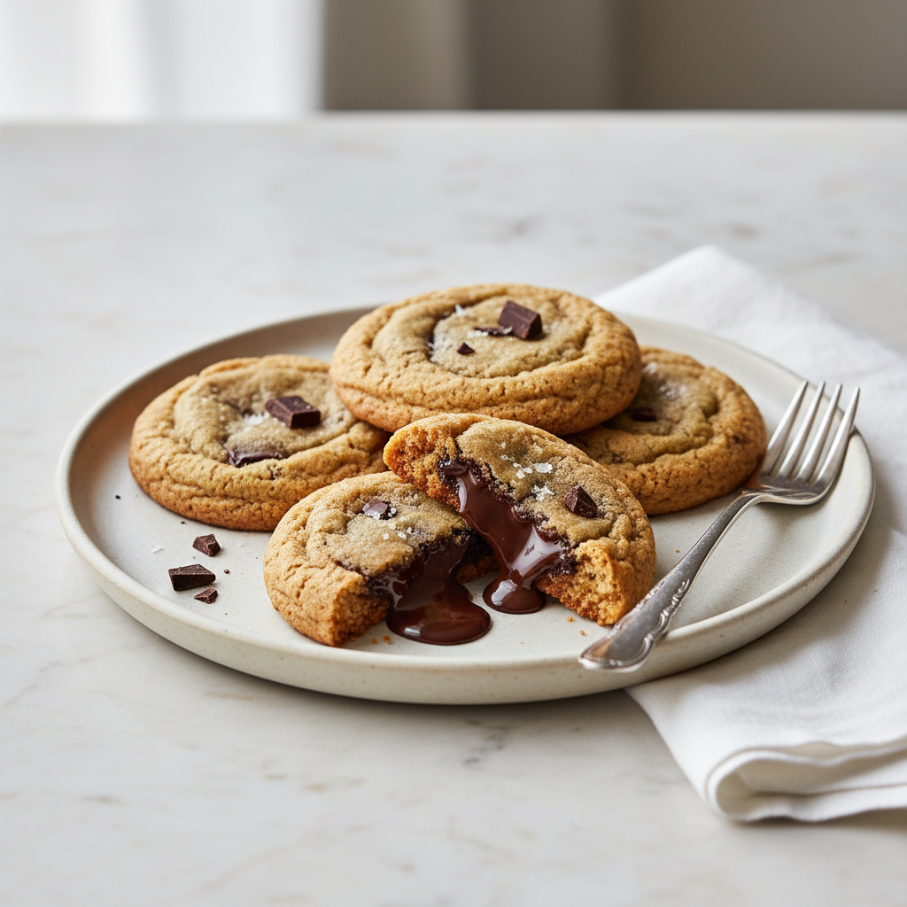 Photo de Recette de cookies américains au cœur fondant et bords croquants