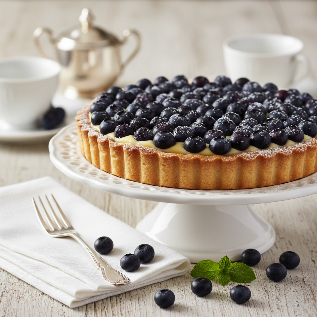 Photo de Recette de tarte aux myrtilles sauvages façon pâtissière