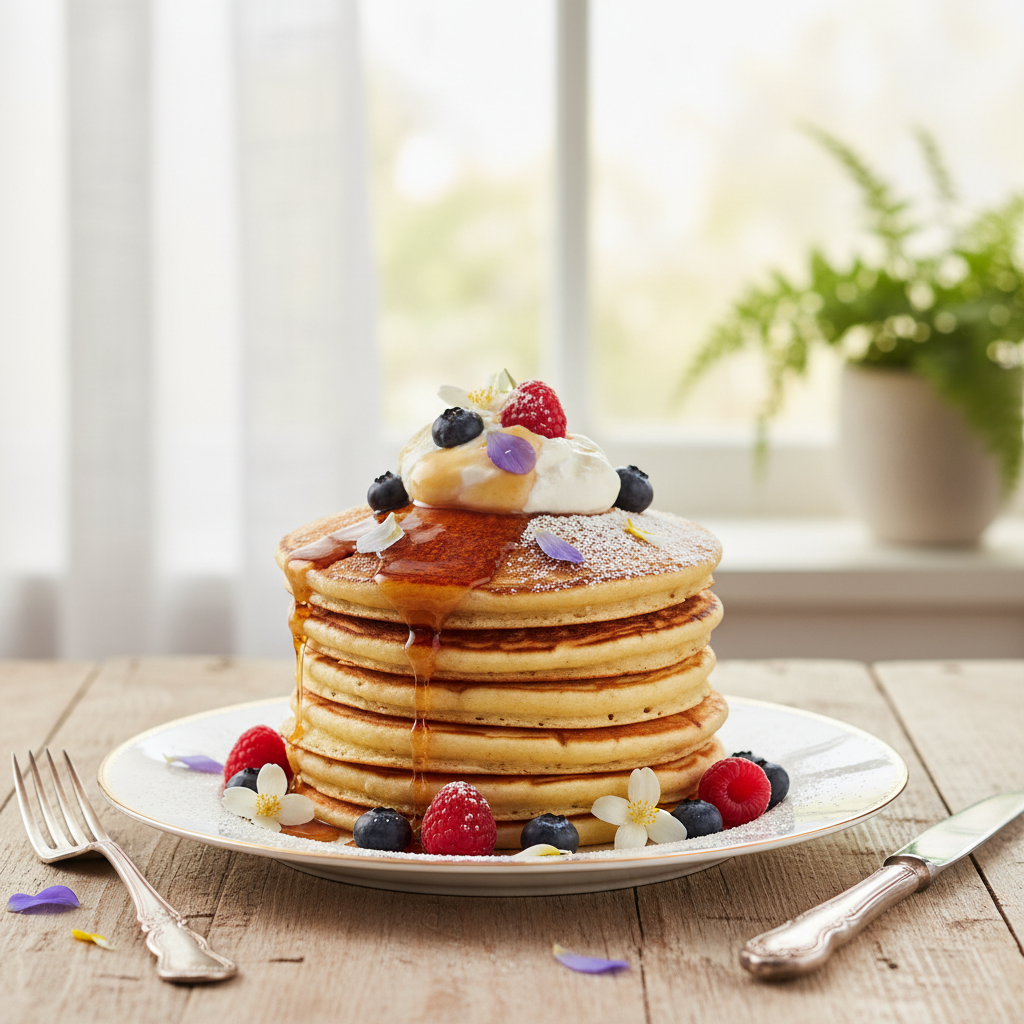 Photo de Recette de pancakes américains épais et aériens