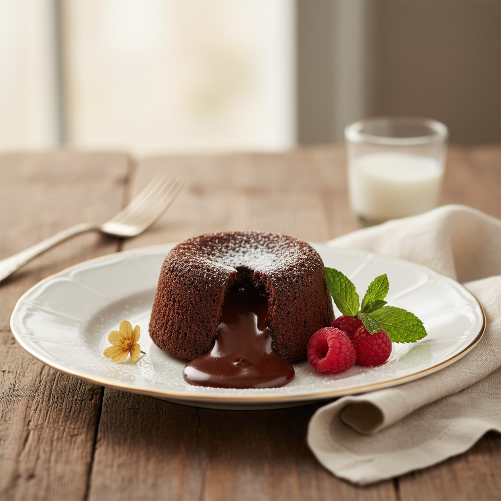 Photo de Recette du fondant au chocolat au cœur coulant parfait