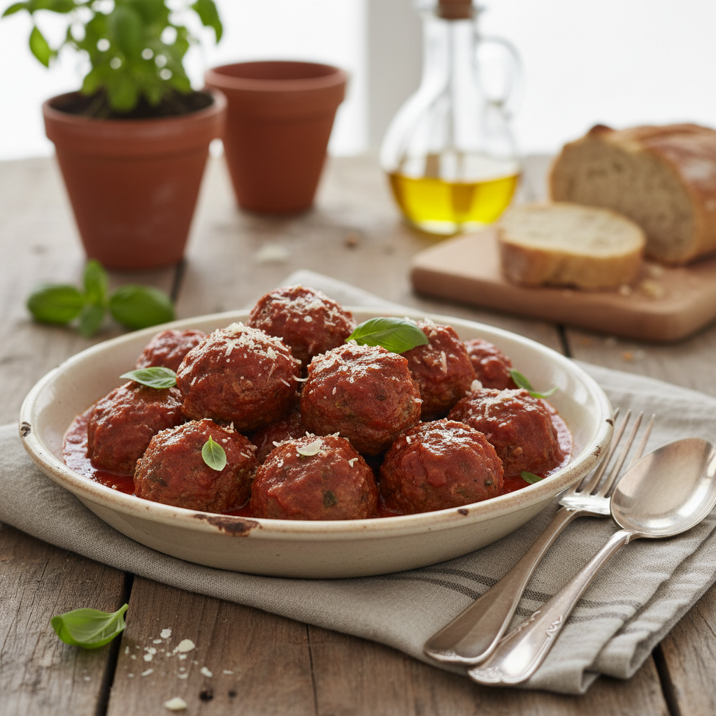 Photo de Recette des boulettes de bœuf fondantes à la sauce tomate