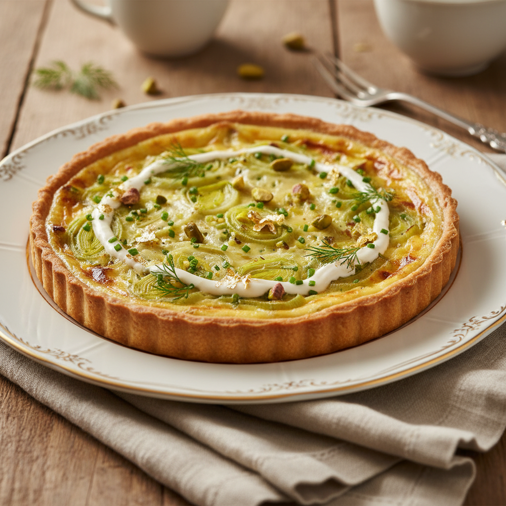 Photo de Recette de tarte aux poireaux onctueuse et fondante
