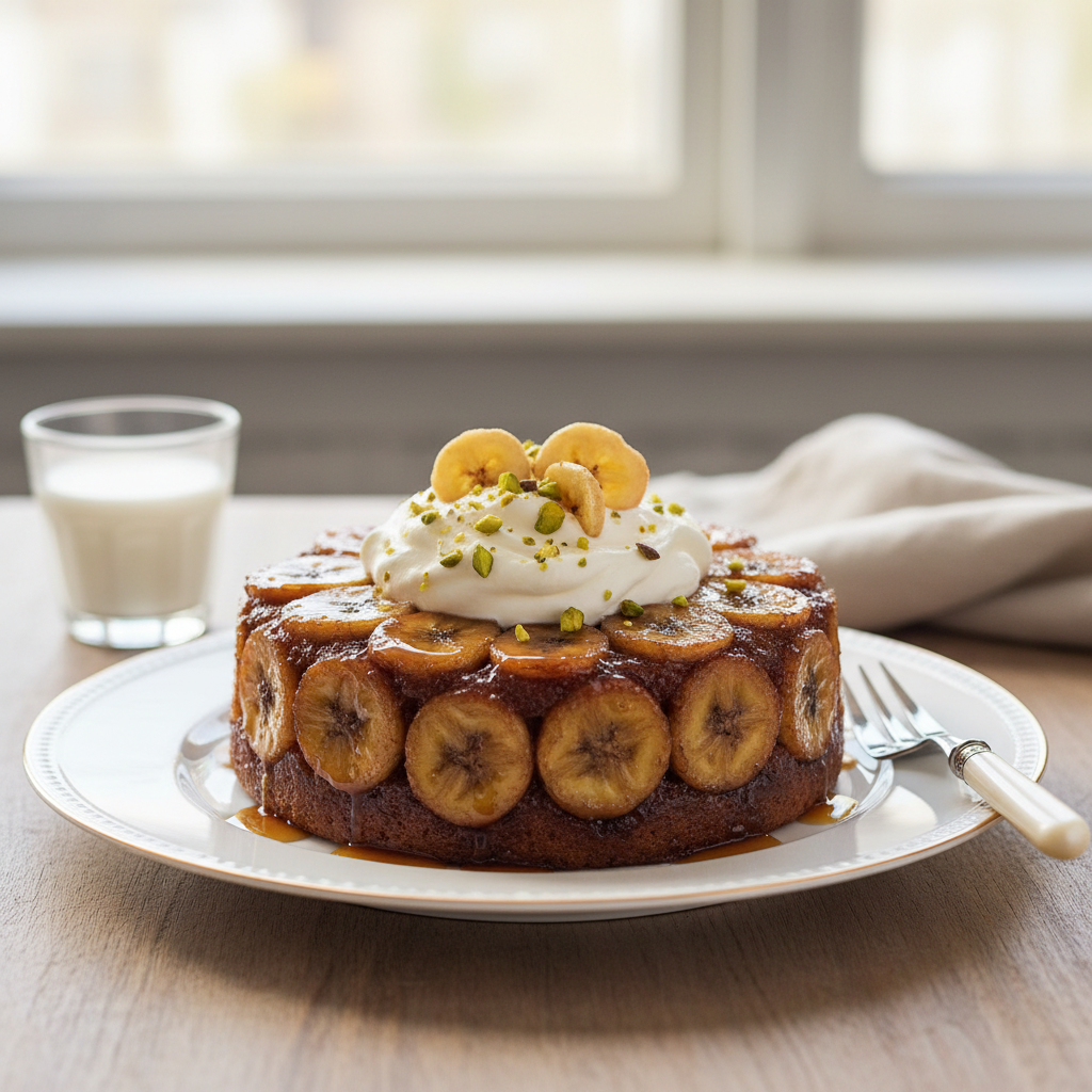 Photo de Recette de gâteau à la banane fondant et caramélisé
