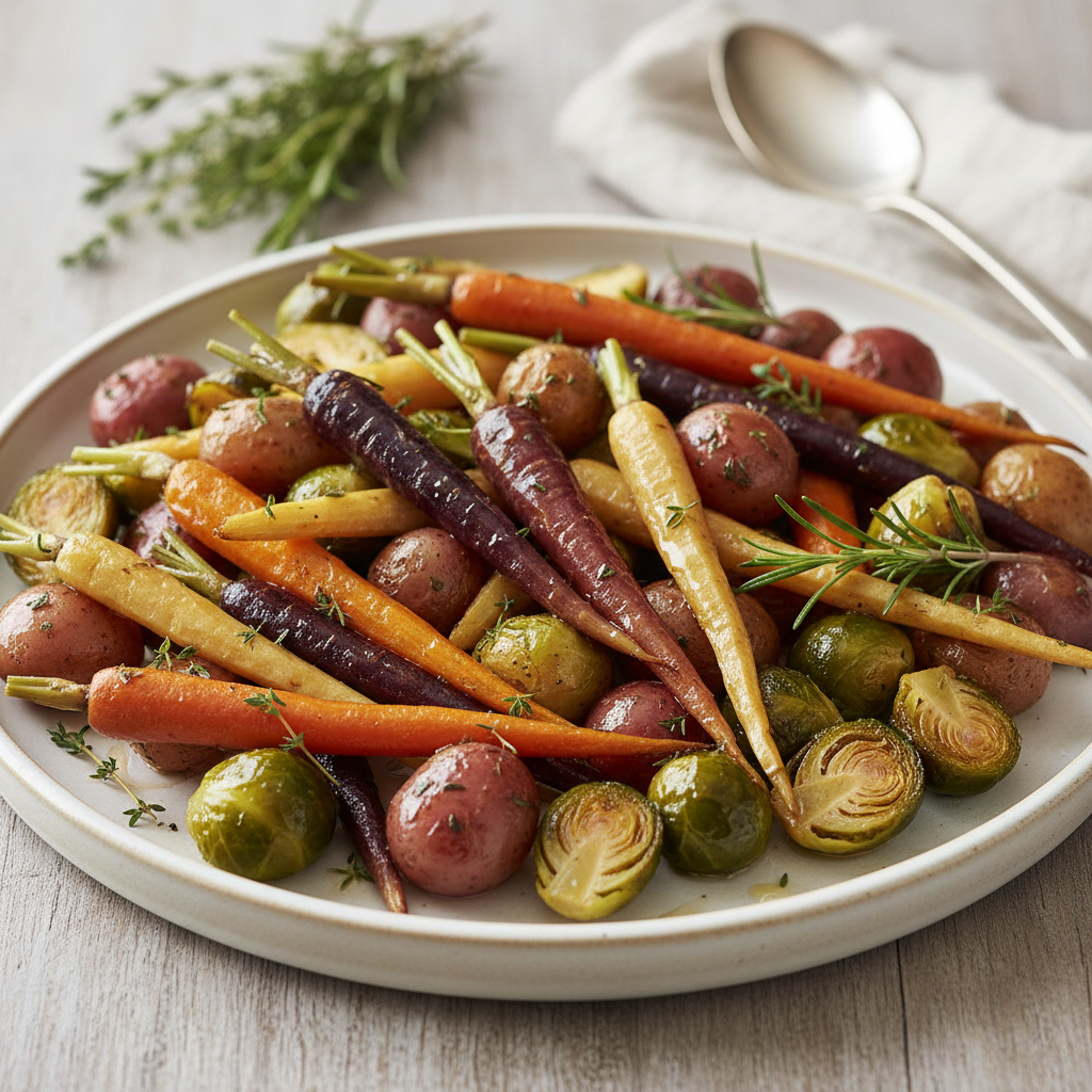 Photo de Recette de poêlée de légumes d'antan rôtis au miel