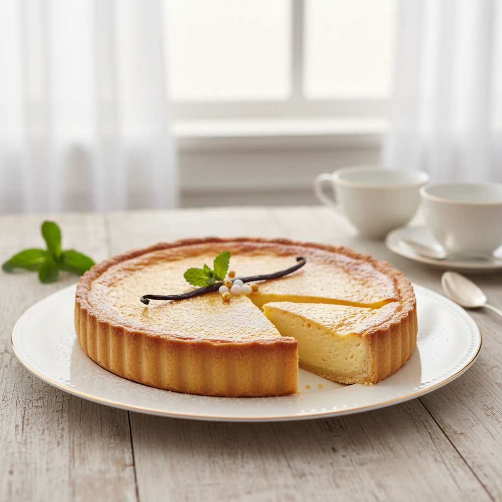 Photo de Recette de tarte au flan onctueuse à la vanille bourbon