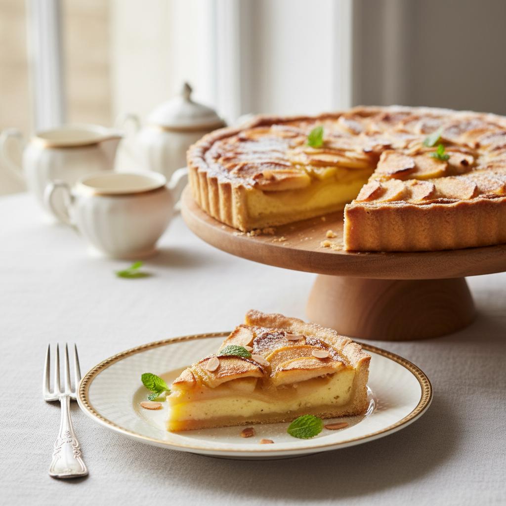 Photo de Recette de tarte normande aux pommes et crème d'Isigny