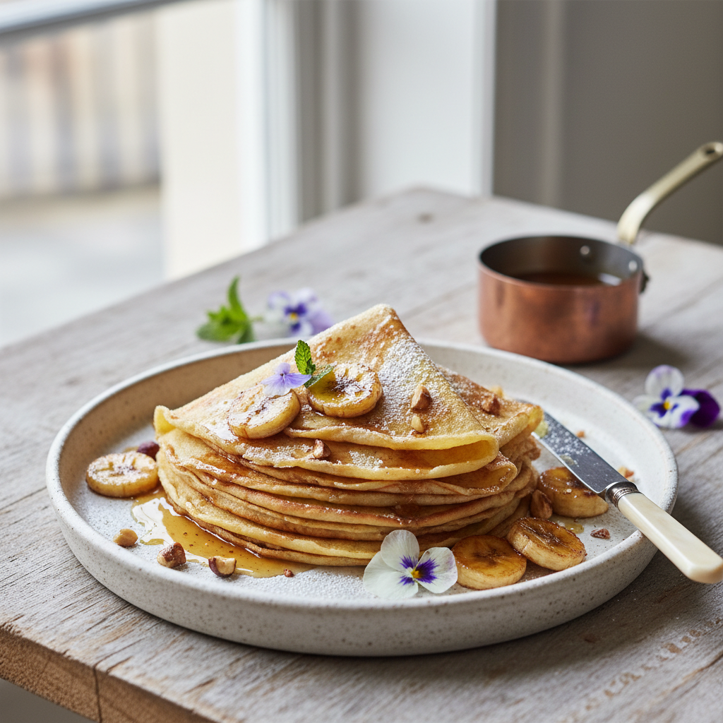 Photo de Recette des crêpes bretonnes au beurre noisette