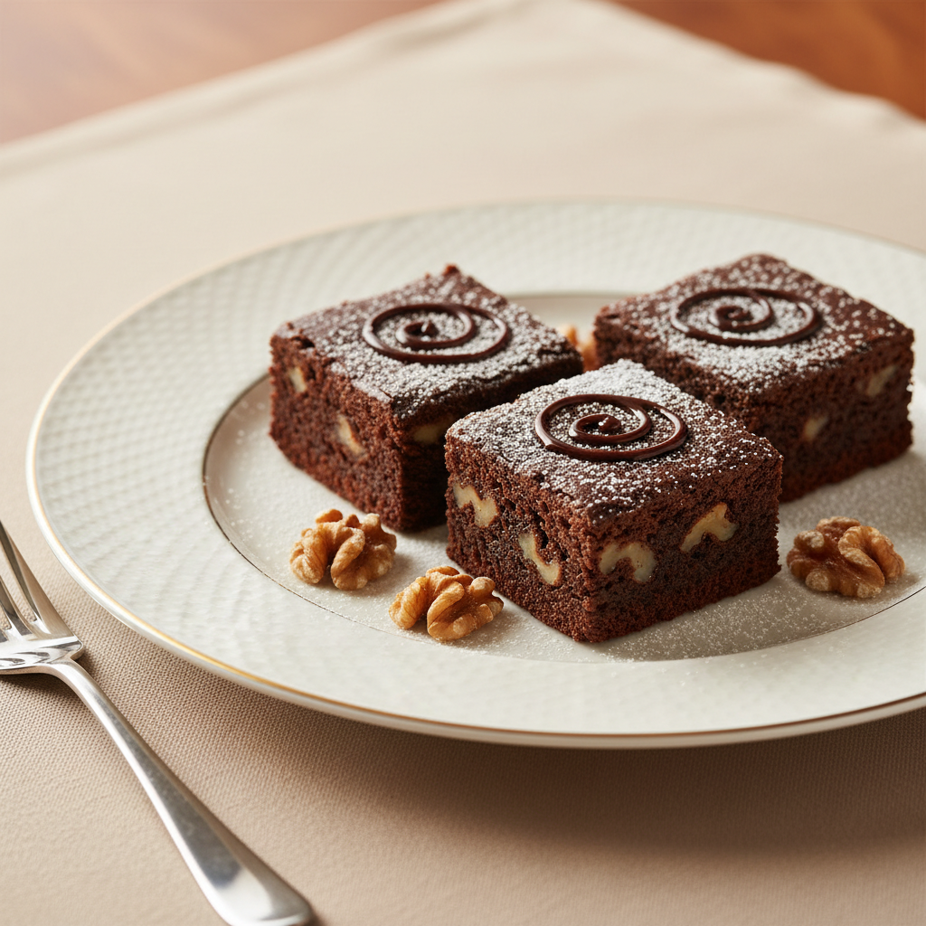 Photo de Recette de brownies aux noix de Grenoble et chocolat noir