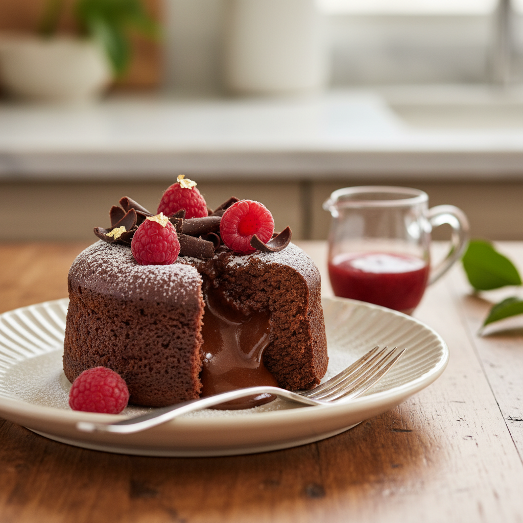 Photo de Recette du gâteau au chocolat fondant au cœur tendre