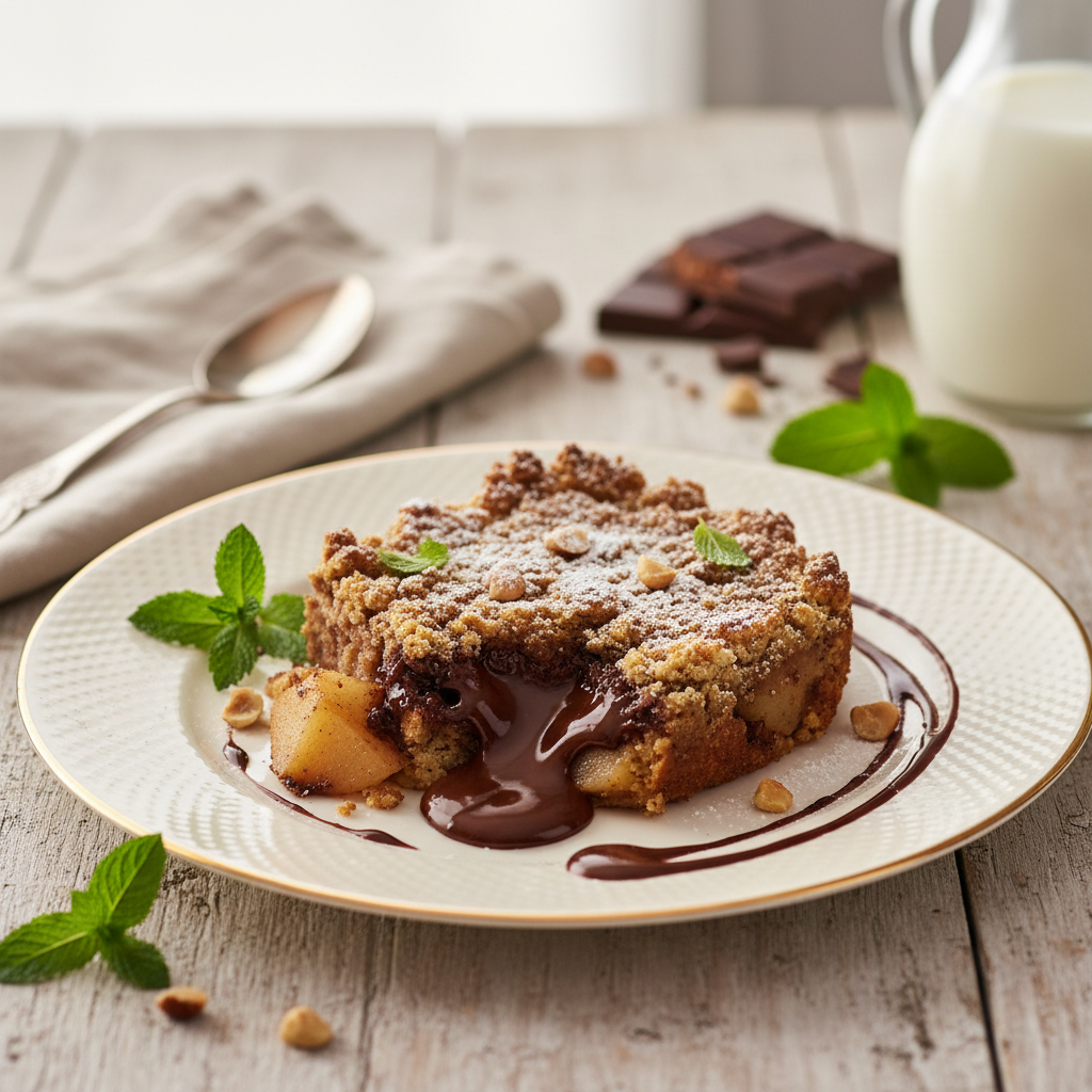 Photo de Recette de crumble poire chocolat fondant et croustillant