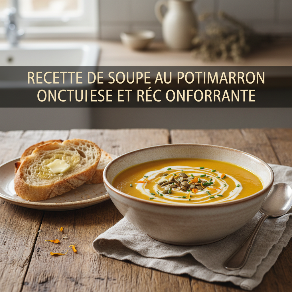 Photo de Recette de soupe au potimarron onctueuse et réconfortante