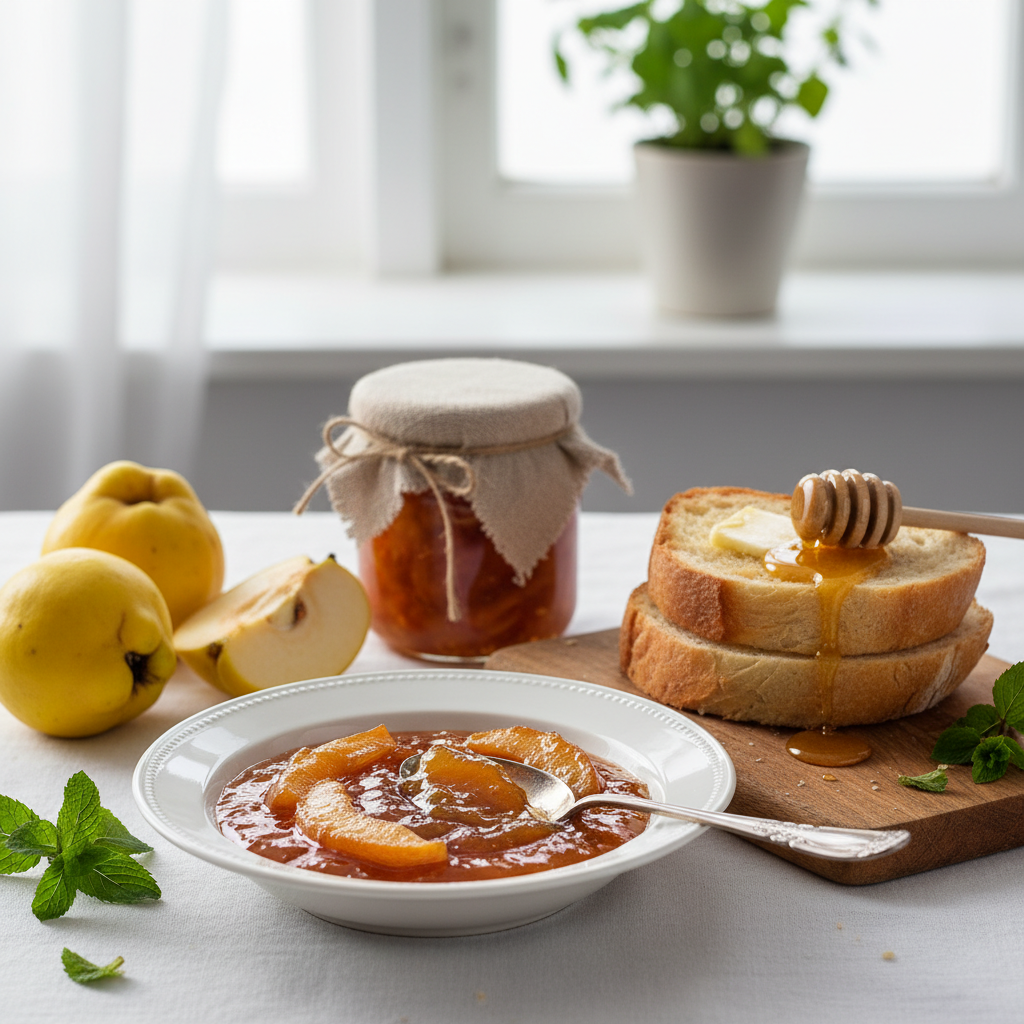 Photo de Recette de confiture de coings à l'ancienne aux reflets rubis