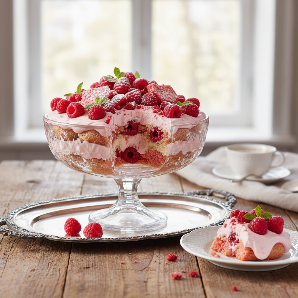 Photo de Recette de tiramisu aux framboises et biscuits roses