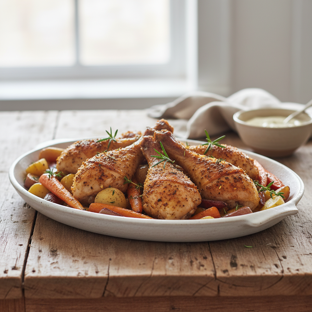 Photo de Recette de pilons de poulet au four à la peau croustillante