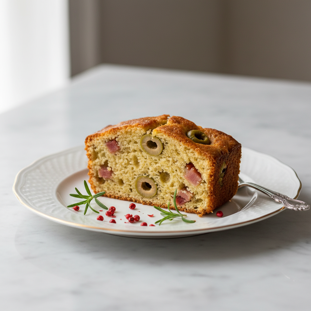 Photo de Recette du cake aux olives et lardons fumés ultra moelleux