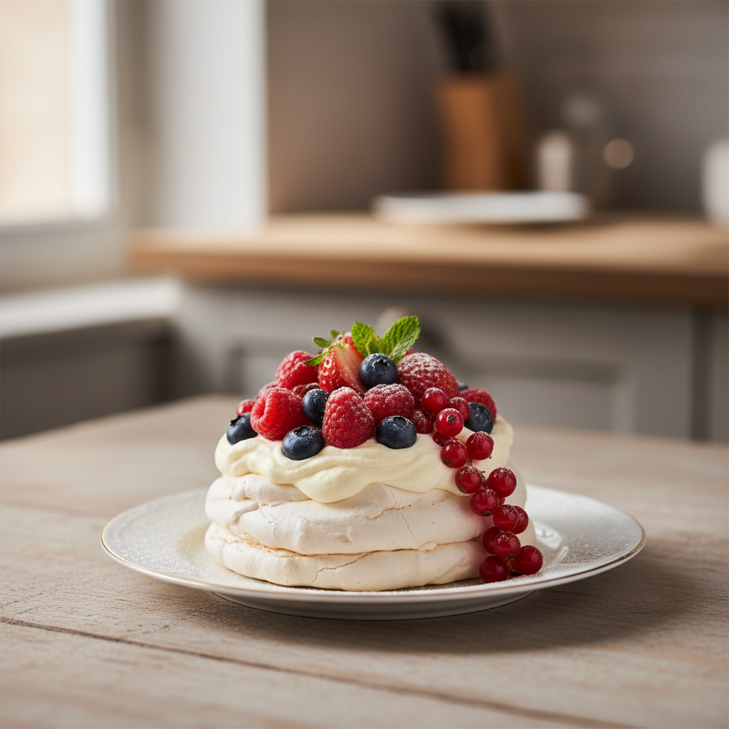 Photo de Recette de pavlova aux fruits rouges façon Cyril Lignac