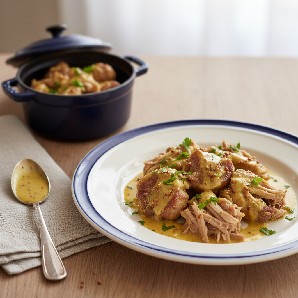 Photo de Recette des araignées de porc fondantes à la moutarde
