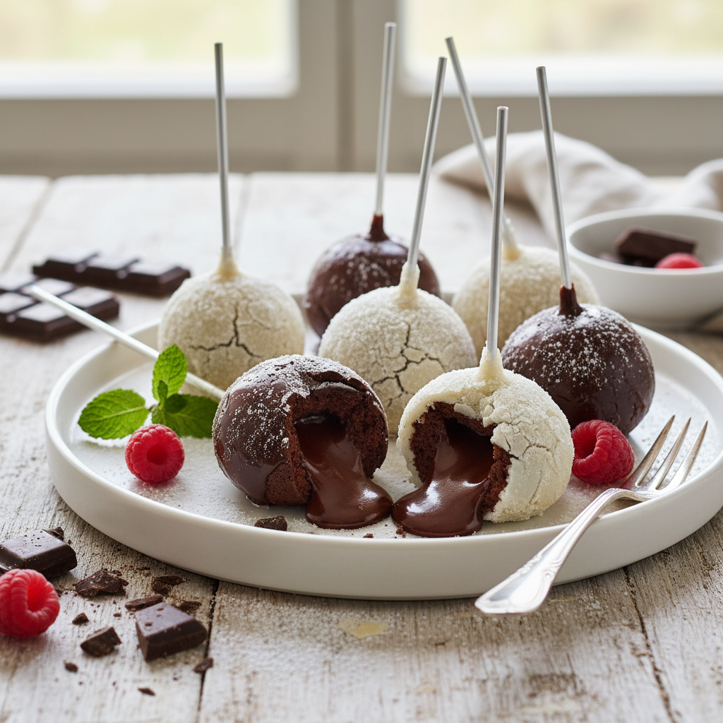 Photo de Recette de pop cakes fondants au chocolat et glaçage croquant