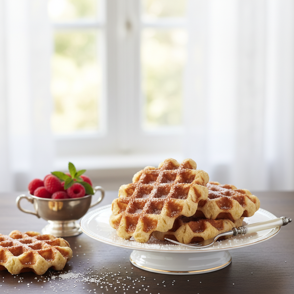 Photo de Recette de gaufres de Liège moelleuses au sucre grain