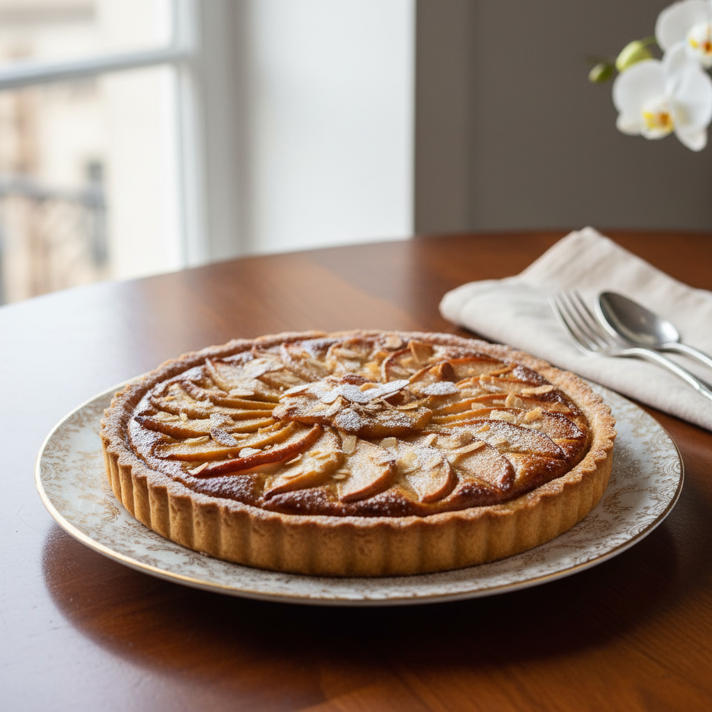 Photo de Recette de tarte aux poires et amandes façon bourdaloue