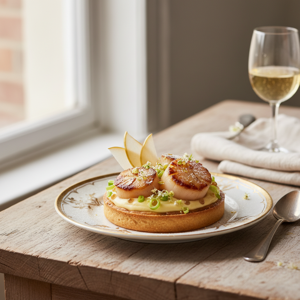 Photo de Recette des noix de Saint-Jacques à la crème et poireaux