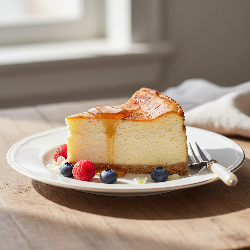 Photo de Recette du cheesecake new-yorkais onctueux et vanillé