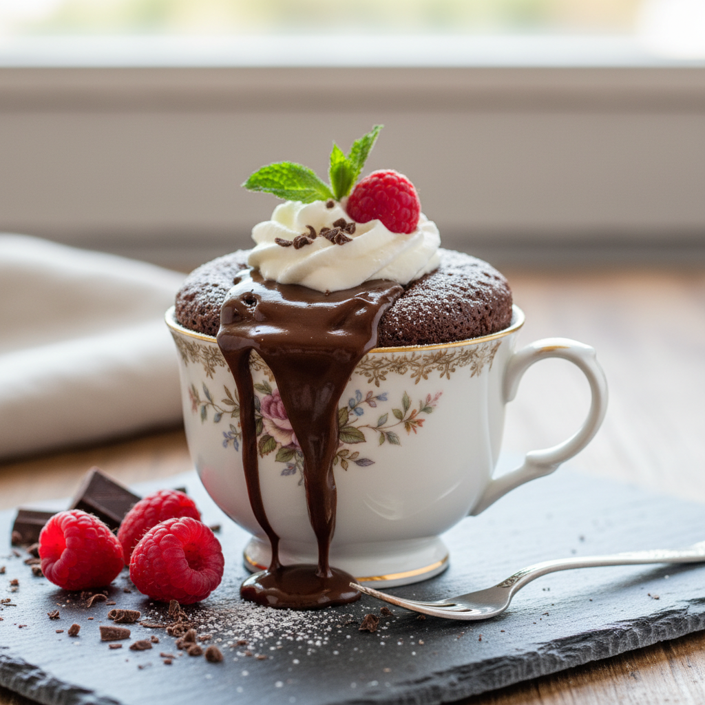 Photo de Recette du mug cake chocolat intense et moelleux