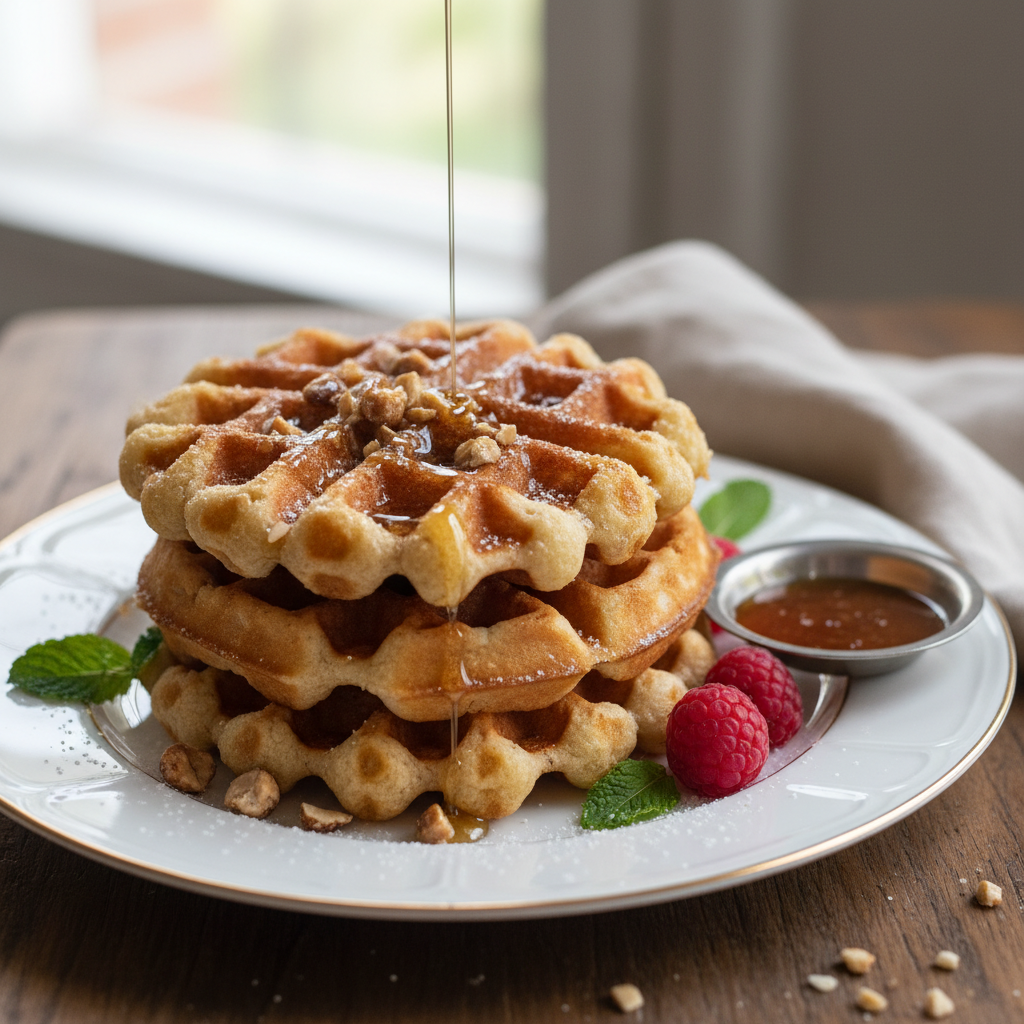 Photo de Recette de gaufres de Liège au sucre perlé et beurre noisette