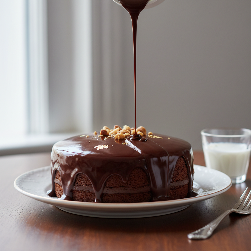 Photo de Recette de glaçage au chocolat brillant et onctueux