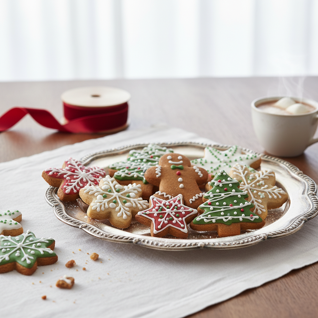 Photo de Recette des biscuits de Noël décorés au glaçage royal