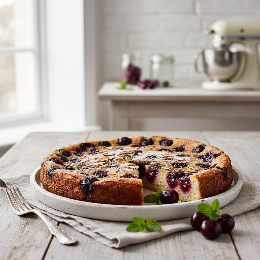 Photo de Recette de clafoutis aux cerises noires et amandes