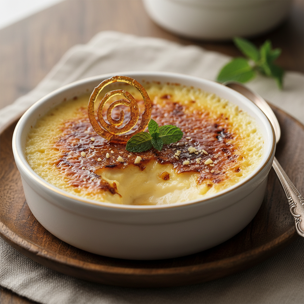 Photo de Recette de la crème brûlée onctueuse à la vanille