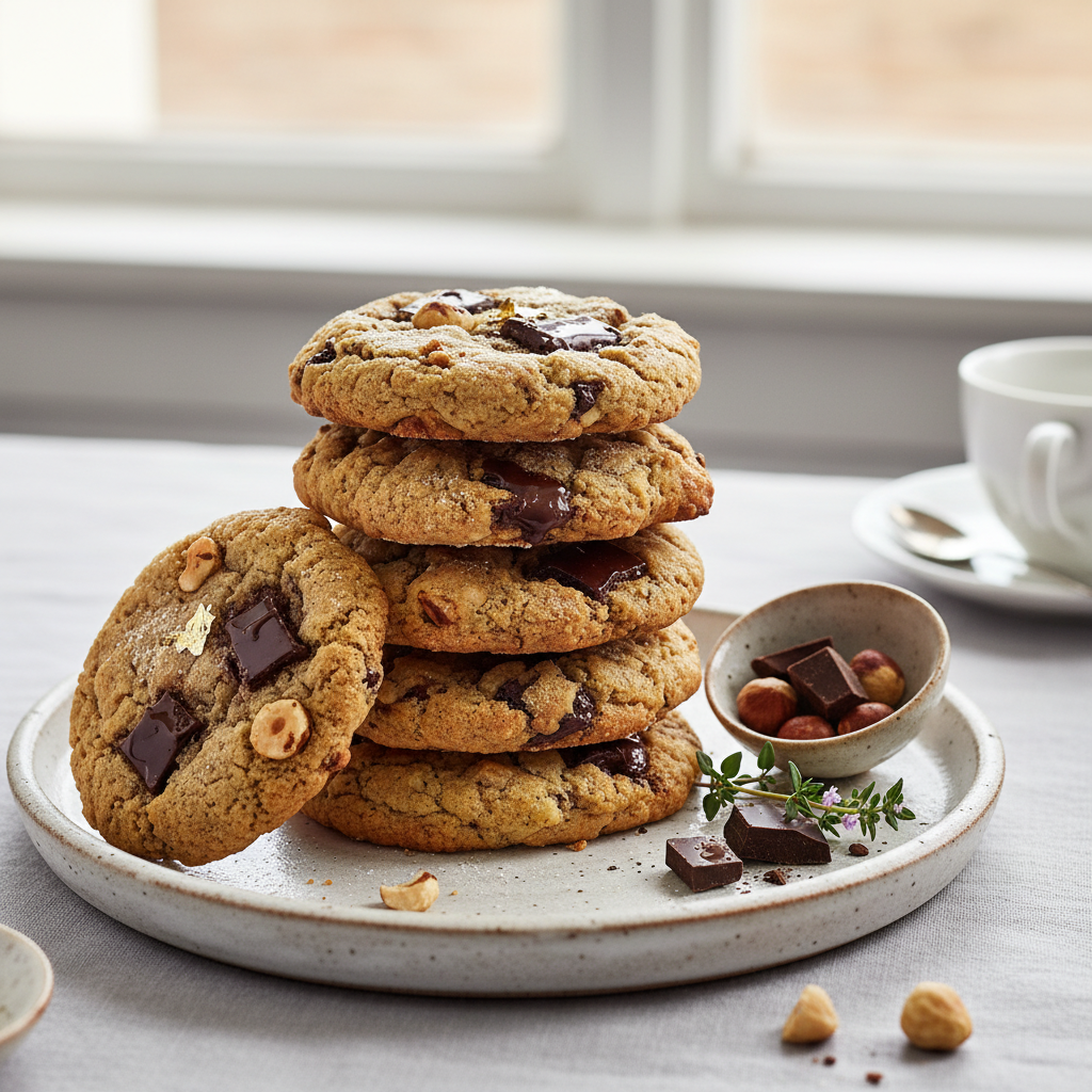Photo de Recette des cookies au beurre noisette et chocolat noir