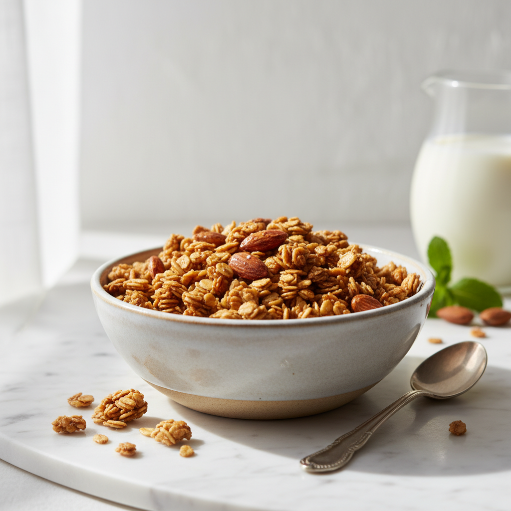 Photo de Recette de granola aux amandes et miel extra craquant