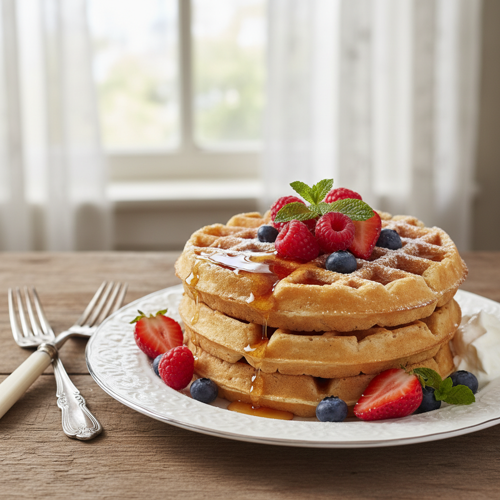 Photo de Recette de pâte à gaufres à l'ancienne et croustillantes