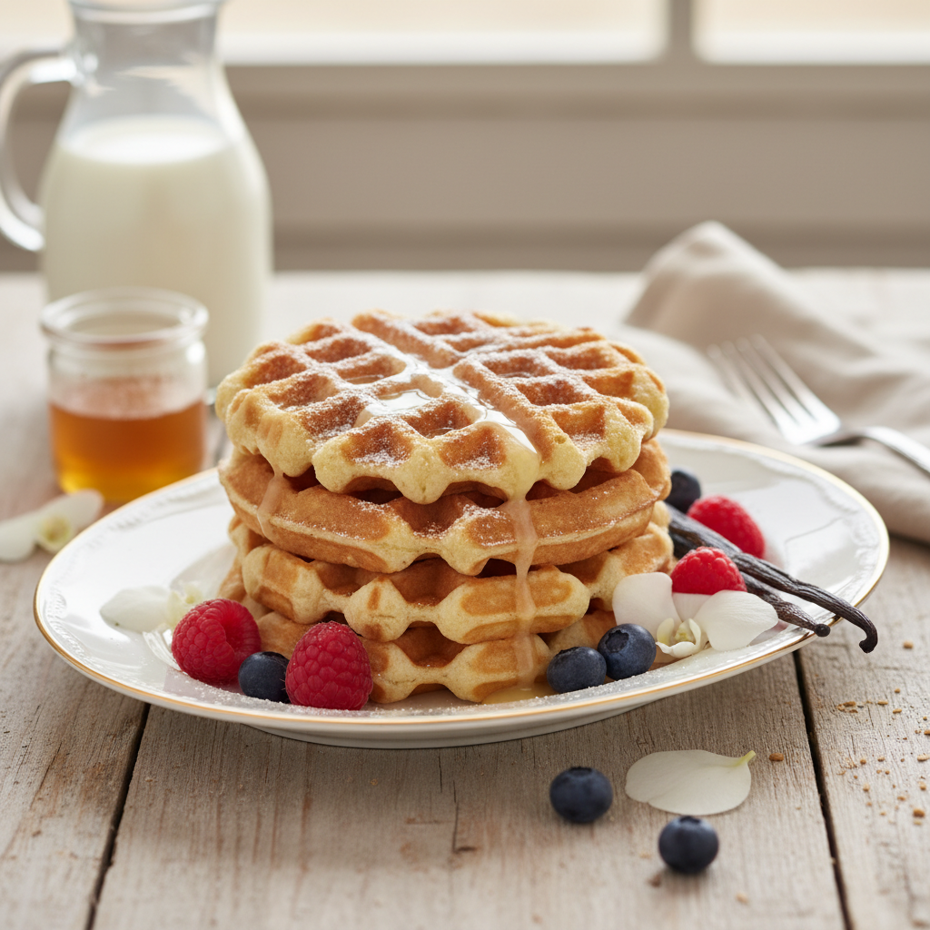 Photo de Recette de gaufres légères au parfum de vanille