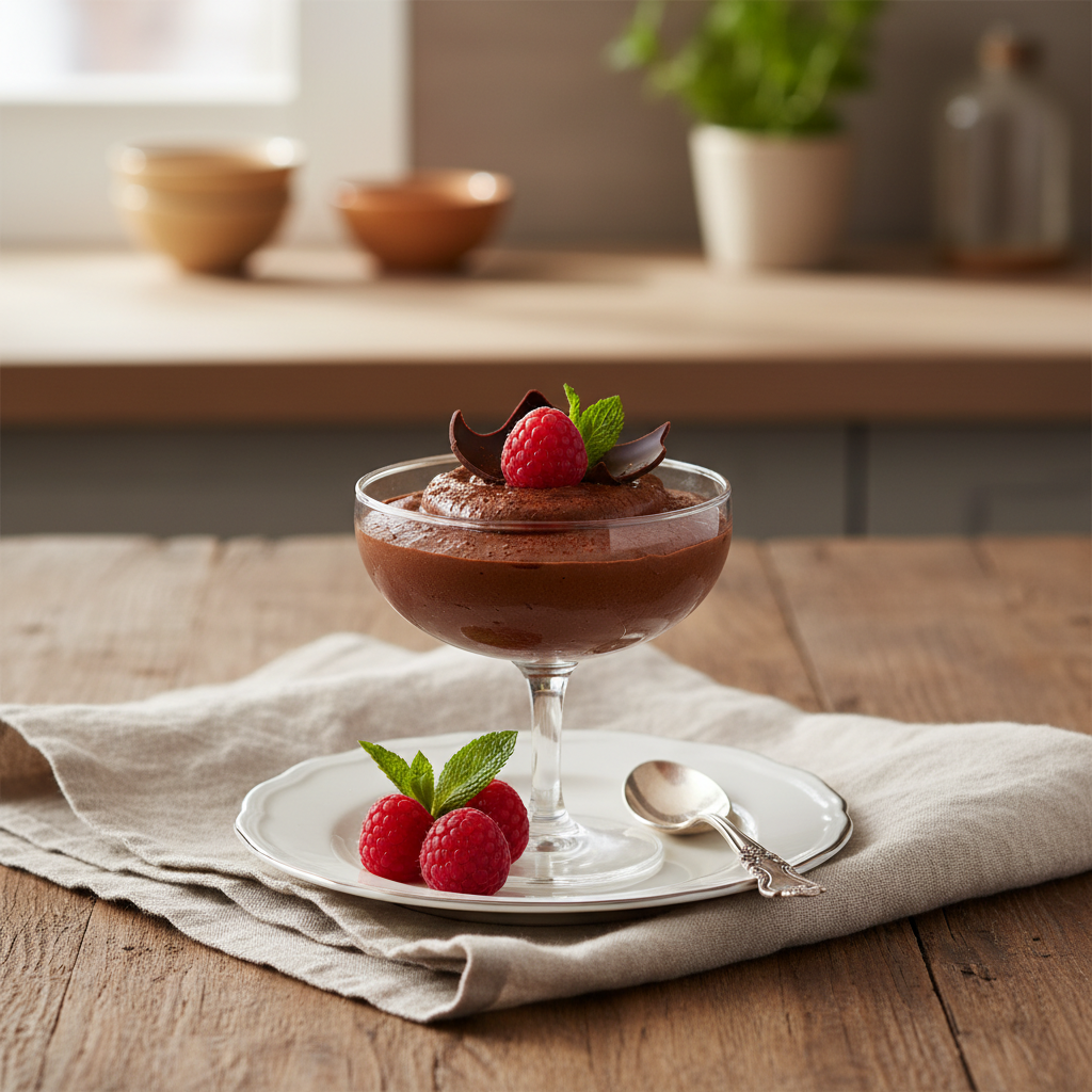 Photo de Recette de mousse au chocolat noir intense et aérienne