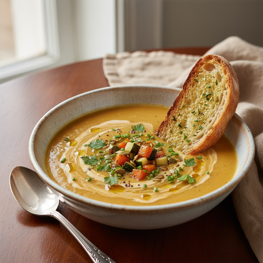 Photo de Recette de soupe de légumes maraîchère et réconfortante