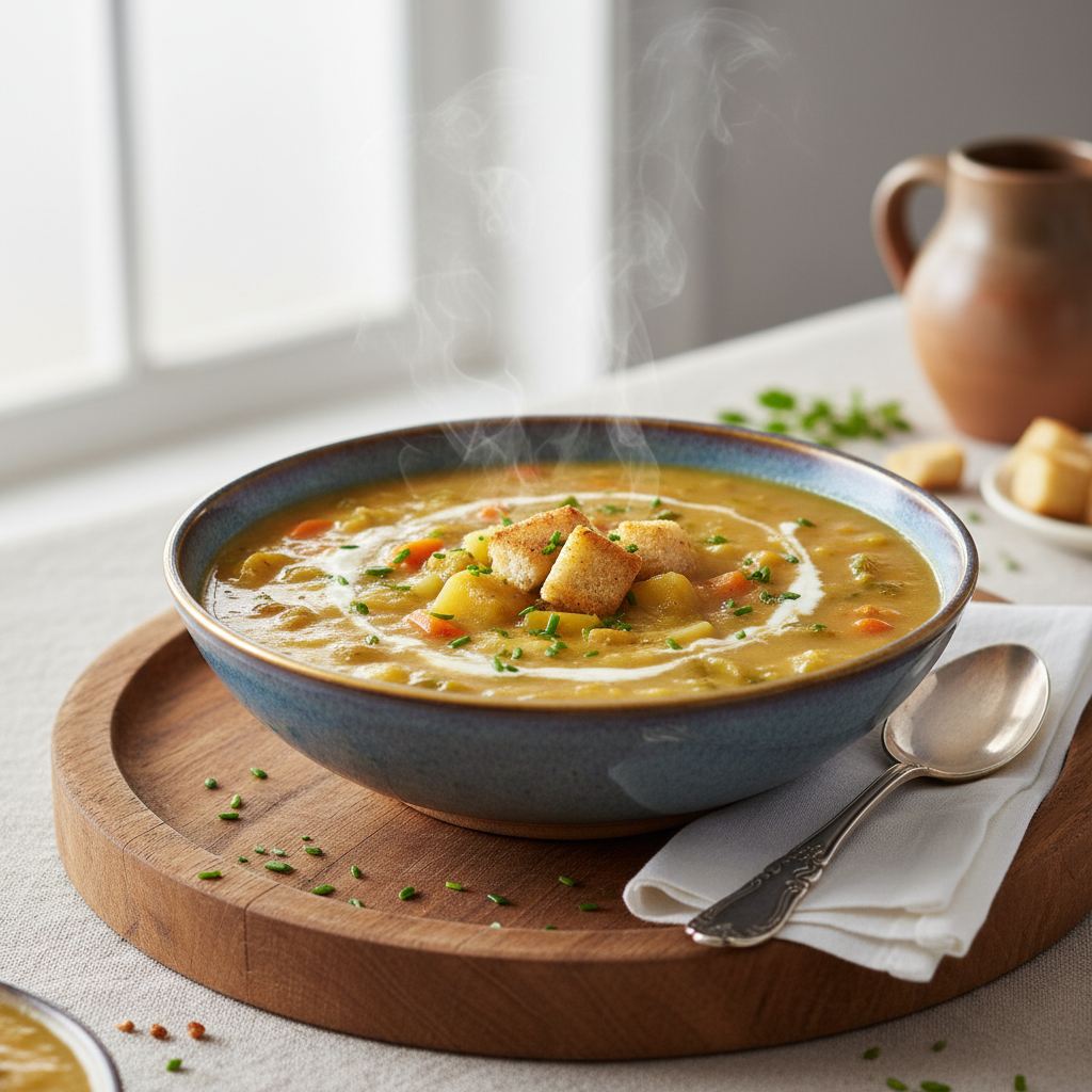 Photo de Recette de soupe paysanne aux légumes d'antan