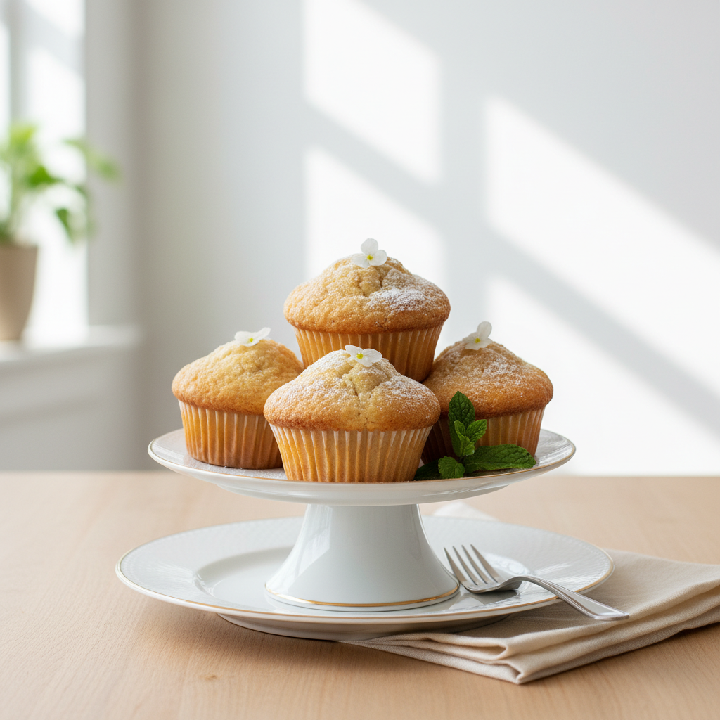 Photo de Recette de muffins nature traditionnels ultra aériens