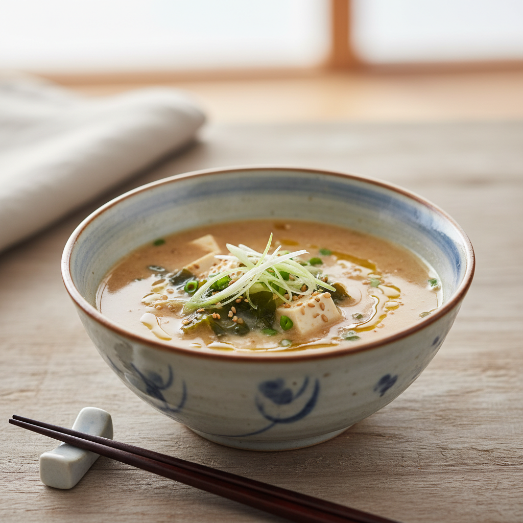 Photo de Recette de soupe miso traditionnelle et réconfortante