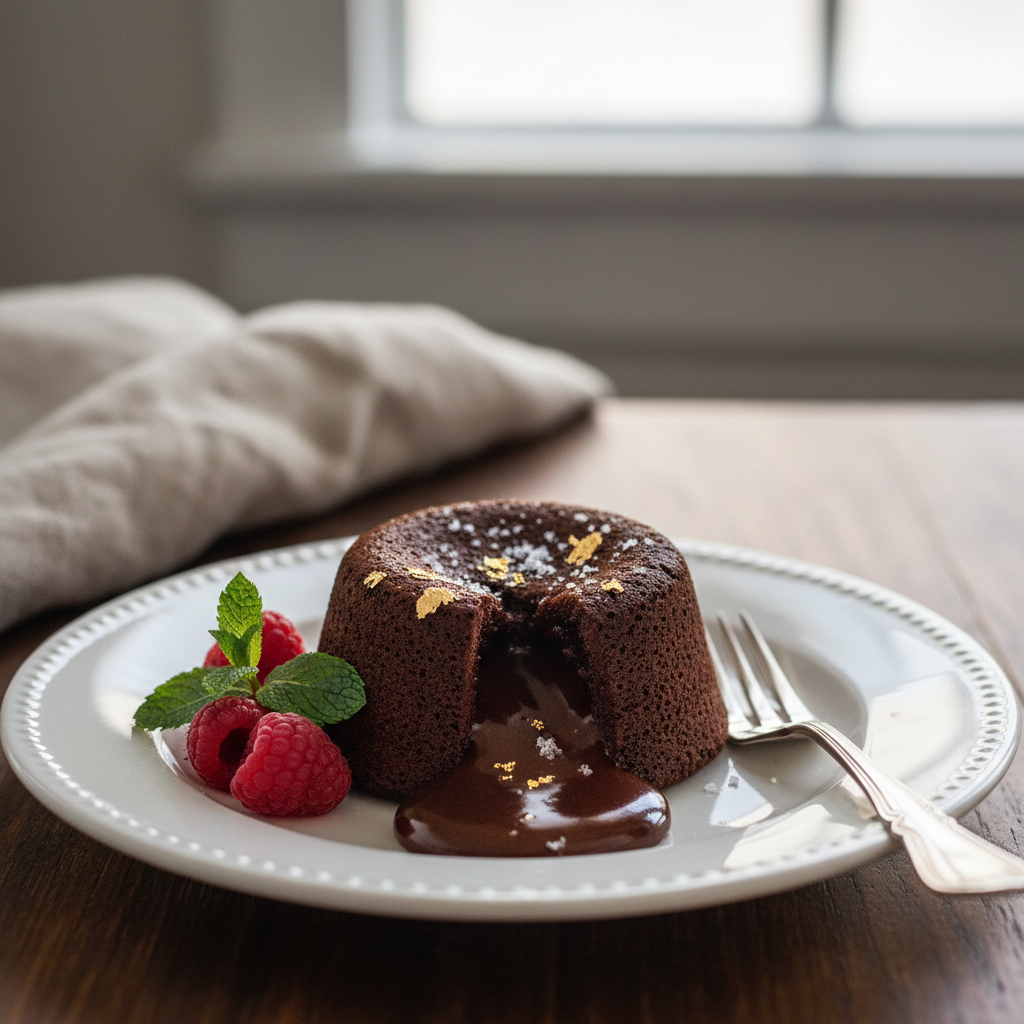 Photo de Recette de gâteau au chocolat fondant et sa fleur de sel