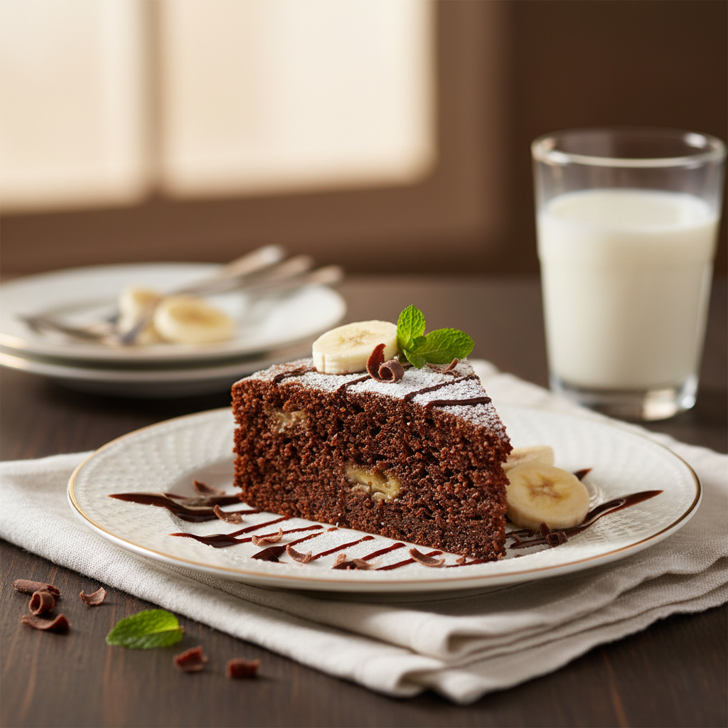 Photo de Recette du gâteau moelleux au chocolat et à la banane